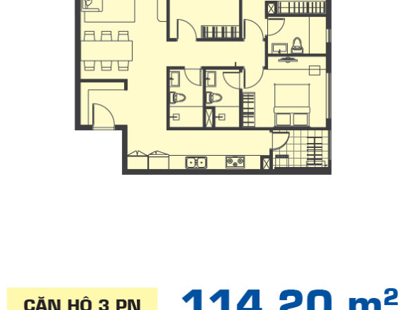 thiết kế căn 114 m2