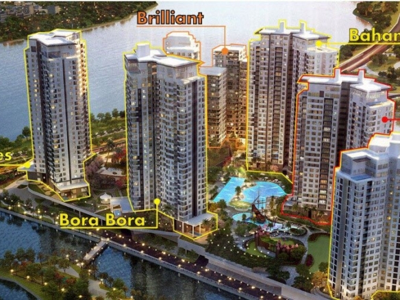 Sky villa Đảo Kim Cương Diamond Island cần bán với hồ bơi riêng
