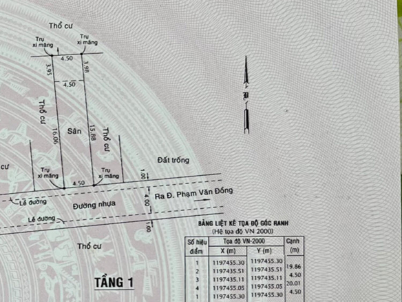 Bán đất hẻm xe hơi đường số 19, Hiệp Bình Chánh, Thủ Đức 4,5×20 tặng cọc móng 4 tầng