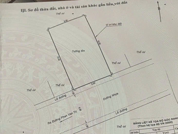 Bán đất 8×14 hẻm nhựa 8met 354 Phan Văn Trị, P11, Bình Thạnh không lô giới