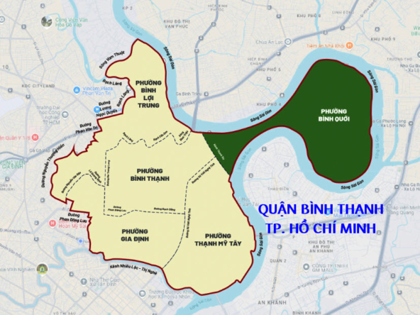 ban do 5 phuong Binh Thanh sau sap nhap