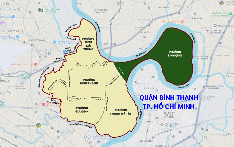 ban do 5 phuong Binh Thanh sau sap nhap