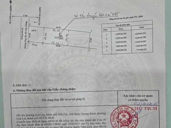 Bán đất nền cạnh Vành Đai 4, Hòa Lợi, Bến Cát, Bình Dương 10X40 sẵn 160TC giá đầu tư