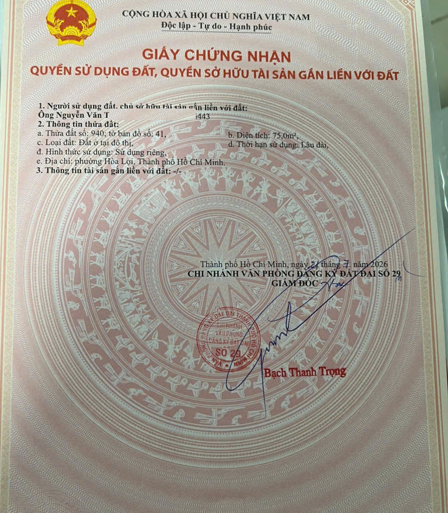 Đất nền 5X15 Hòa Lợi, Bến Cát thông ra Phạm Hùng Tp mới Bình Dương chỉ 900tr