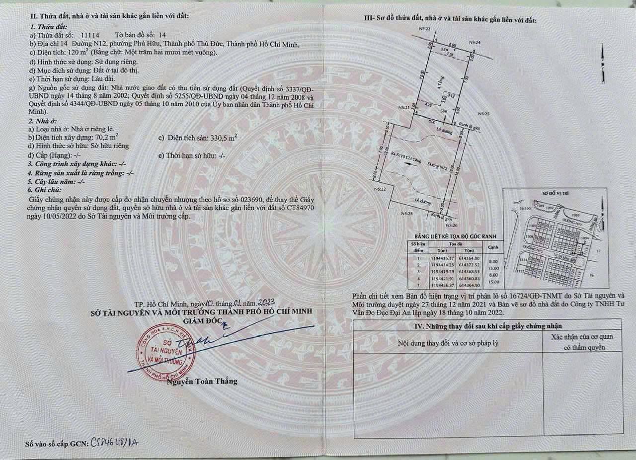Cắt lỗ 3 tỷ bán biệt thự 8X15 4 tầng tại Classia Khang Điền, Q9